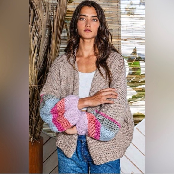 Saltwater Luxe Hello Sunshine Chunky Knit Cardigan Size XL - Picture 5 of 13